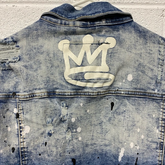 NWT Men’s LG Rutherford Distressed Jean Jacket - Picture 9 of 12